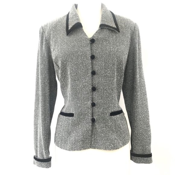 Vintage Jackets & Blazers - Vintage Melissa Harper Herringbone Button Front Bl